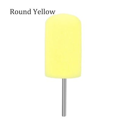 Novel Car Wheel Sponge Cone Round Metal Hub Polish Buffing Shank Polishing Pad - color: Circular 4pcs