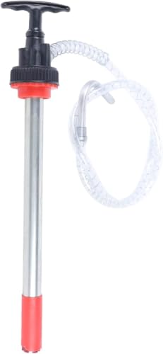 Manual Push Oil Pump Transfer Pump, 5 Gallon Bucket Liquid Transfer Pump, Portable Oil Hand Pump for Fuel Removal, Push Suction Pump Extractor with 48 in Hose and Nozzle