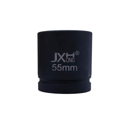 1-1/2" Drive Impact Socket, 6-Point, Heat Treated Cr-Mo Steel – Heavy Duty for Hydraulic Impact Wrench (55mm) - size: 55mm