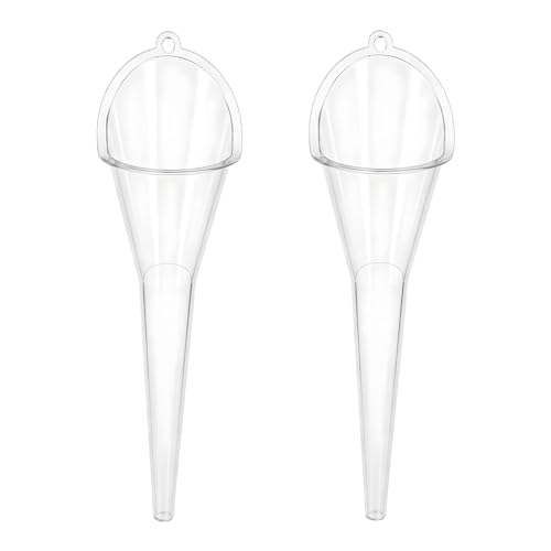 2 PCS Oil Funnel, Multi-Purpose Plastic Long Neck Oil Funnel, Automotive Use Funnels for Filling Oils Lubricants Water Diesel, Kitchen Funnels for Filling Bottles Jars (Transparent，L) - color: Transparent，L, 2PCS