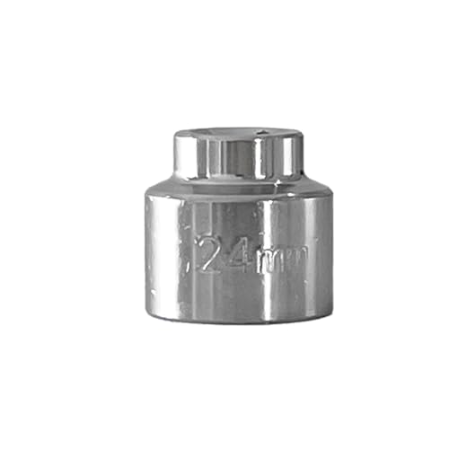 24mm Car Oil Filter Wrench, 3/8" Drive Oil Filter Removal Tool, Low Profile Drive Socket Wrench, 6-Point Steel Socket for Most Car Models with 24mm Oil Filter Cap - color: 24mm