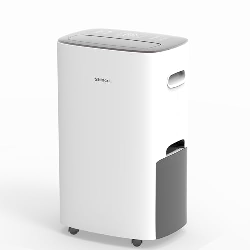 Shinco 86 Pints Dehumidifier for Home and Basements, 5000 Sq.Ft Dehumidifiers with Drain Hose, Auto or Manual Drainage, Auto Defrost, Quietly Remove Moisture, Intelligent Humidity Control, 24HR Timer - color: 5,000 Sq.Ft with Drain Pipe