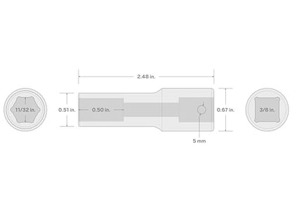 TEKTON 3/8 Inch Drive x 11/32 Inch Deep 6-Point Impact Socket | SID13009 - size: 11/32-Inch, style: Deep