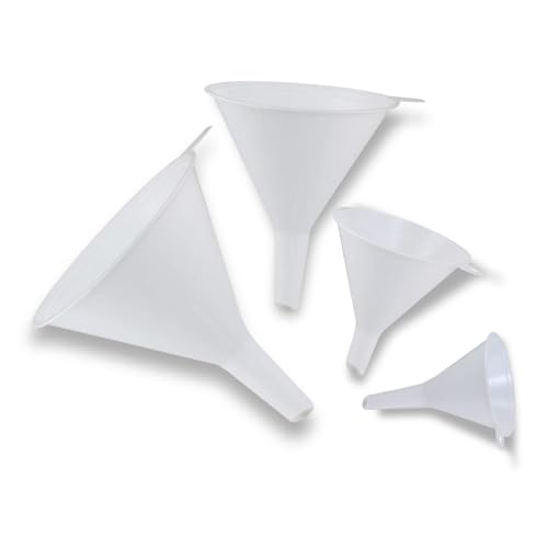 Plastic Funnel Set, Kitchen Funnels for Filling Bottles, Automotive Oil Funnels for Lubricants and Fluids, Leak-Proof Design Fits Cars, Motorcycles & Home Containers