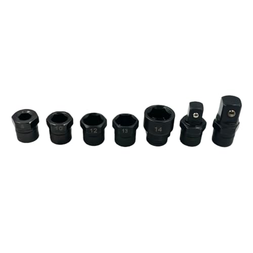 Air Ratchet Wrench Thru-Hole Tight Spaces Autobody Repair Remove Bolts | Remove Install Bolts Fasteners ,Ratchet Socket Set (8mm/10mm/12mm/13mm/14mm) ,with 3/8" 1/4" Square Adapter - style: wrench with 3/8" 1/2" square adapter