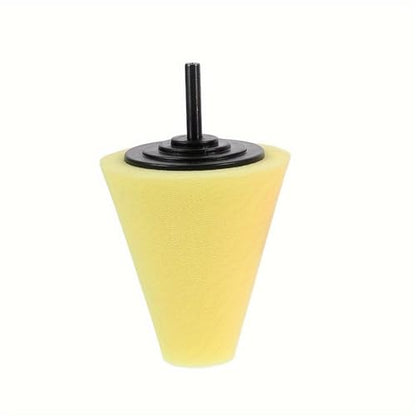 Polishing Cone Car Wheel Hub Drill Buffing Sponge Pads Kit, Polishing Ball Car Buffers and Polishers Kit, Attaches to Standard Household Drill-1 PCS Yellow - color: 1 PCS Yellow