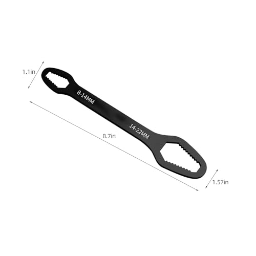 Self Adjusting Wrench Set Dual Ended - Multifunctional Tool for Auto Repair and DIY Projects - color: Black, size: 22cm
