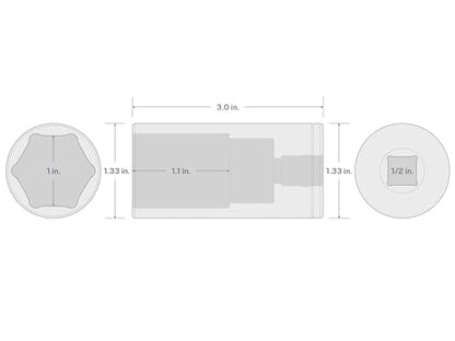TEKTON 1/2 Inch Drive x 1 Inch Deep 6-Point Socket | SHD23025 - size: 1 Inch, style: Deep