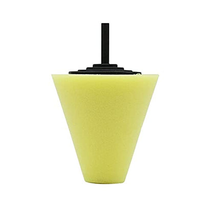 Jinchao-polishing Pads, 1x Polishing Sponges Pad, Cleaning Car Tyres Wheel Bosses Polishing Machine Cone-Shape Wheel Hubs Polisher Disk,Polishing (Color : Yellow) - color: Yellow