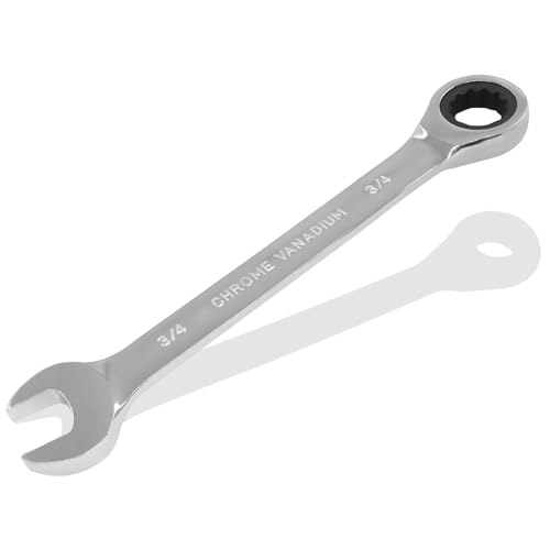 3/4 Inch Ratchet Wrench Imperial Ratcheting Combination Wrench, 12 Point, 72 Teeth for Projects SAE Tight Spaces - size: 19.05 mm