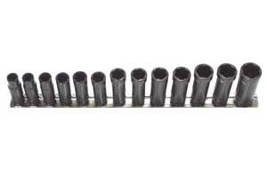 TRTSCD3813B 13 Piece .38 in. Drive Deep Turbo Socket SAE- Metric Set