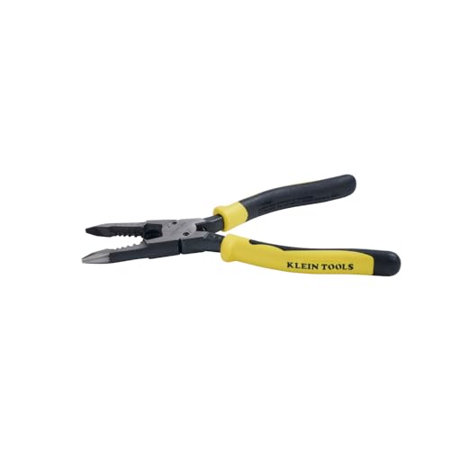 Klein Tools J206-8C Long Nose All-Purpose Spring Loaded Pliers, Made in USA, Forged Steel with Dual Material Journeyman Handles - style: Spring Loaded