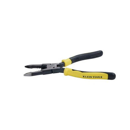 Klein Tools J206-8C Long Nose All-Purpose Spring Loaded Pliers, Made in USA, Forged Steel with Dual Material Journeyman Handles - style: Spring Loaded