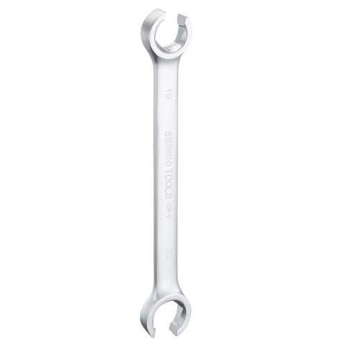 HARFINGTON Flare Nut Wrench 19mm x 22mm CR-V Nickel Plating Wrench for DIY Automotive Repairs and Household Maintenance - size: 19mm x 22mm