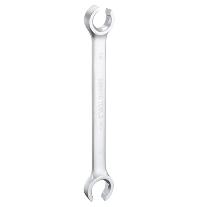 HARFINGTON Flare Nut Wrench 19mm x 22mm CR-V Nickel Plating Wrench for DIY Automotive Repairs and Household Maintenance - size: 19mm x 22mm