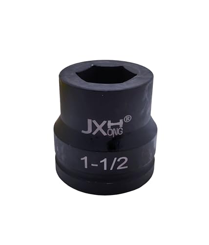 1-1/2" Drive Impact Socket, 6-Point, Heat Treated Cr-Mo Steel – Heavy Duty for Hydraulic Impact Wrench (1-1/2 ") - size: 1-1/2 "