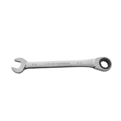 BLACK CANYON 5/8 Inch Ratchet Combination Wrench, 12-Point Box End & Hex Opening, Polished Steel Ratcheting Wrench with SAE & Metric Sizes - size: 5/8 Inch, style: Inch