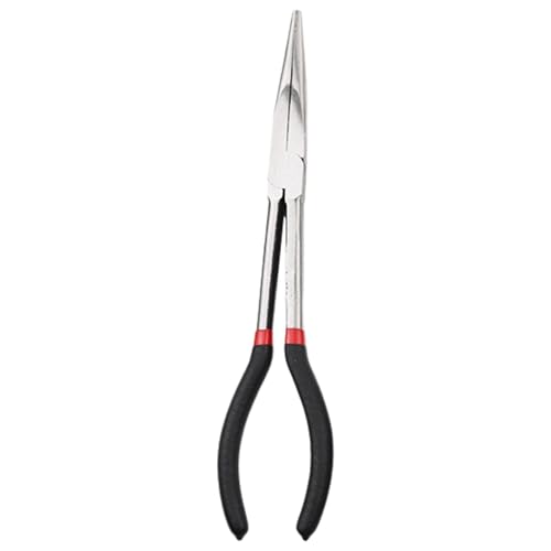 Long Reach Pliers, 11 Inches 45 Degree Angle Long Needle Nose Pliers, Automotive Electrical Tools for Narrow Spaces and Limited Areas (COLOR:Straight) - color: Straight