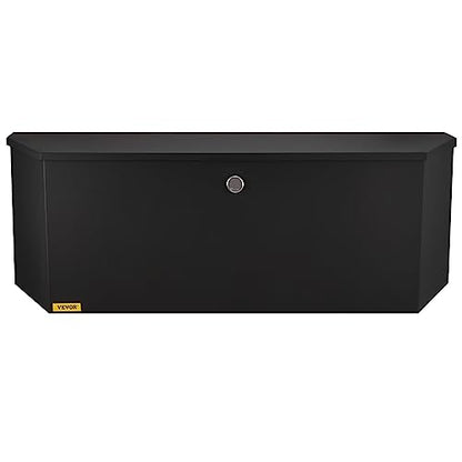 VEVOR Trailer Tongue Box, Heavy Duty Trailer Tongue Tool Box Storage Organizer with Lock & Keys, Utility Tool Chest for Pickup Truck Bed, RV, SUV, Off-Road Vehicle, Steel, 36" x 12" x 12" - size: 36" Black, style: Steel