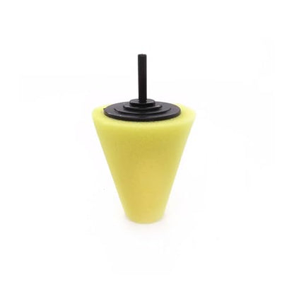 Car Polishing Pad Buffing Foam Sponge Pad Cone Polisher Buffer Pad Automotive Waxing Kit for Car Wheel Hub Headlight Polishing - color: Hard 1pc