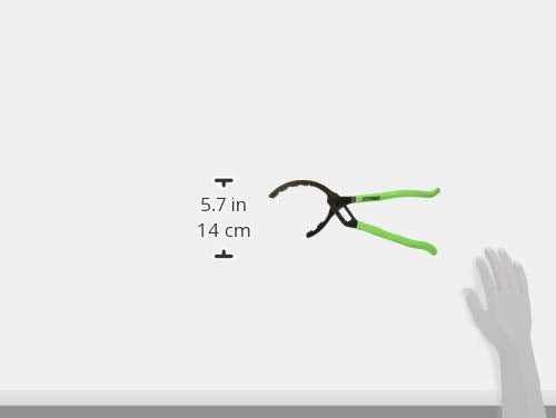 OEMTOOLS 25324 14” Oil Filter Wrench Pliers, 2 2/5" To 5" Adjustable Oil Filter Pliers, Heavy Duty Steel Oil Filter Gripper, 20 Degree Jaws, Green And Black | Adjustable Oil Filter Pliers, Heavy Duty Steel Oil Filter Gripper, 20 Degree Jaws, Comfort Grip