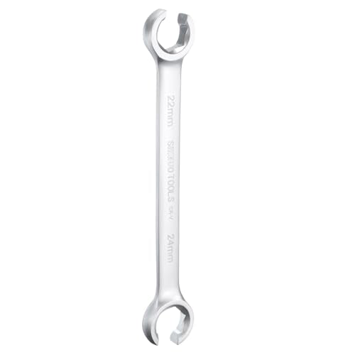 HARFINGTON Flare Nut Wrench 22mm x 24mm CR-V Nickel Plating Wrench for DIY Automotive Repairs and Household Maintenance - size: 22mm x 24mm
