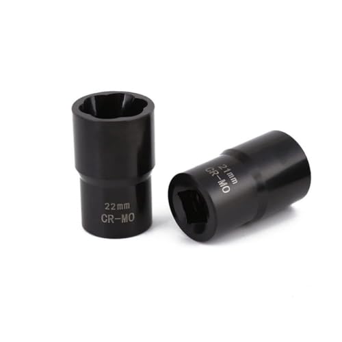 1/2” Drive Impact Bolt Nut Extractor Set, 5pcs Locking Wheel Lug Nut Remover Kit 17mm 19mm 21mm 22mm Twist Socket Tool Set Including a Punch Rod - size: 17-22mm 5pcs