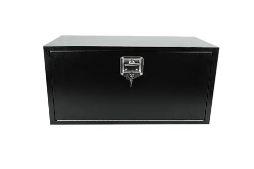 BLACKHORSE-RACING Underbody Truck Tool Box with T-Handle Latch Waterproof Truck Tool Box for Underbed of Truck, Trailer, Rv 36"(L) x 18"(W) x 18"(H)-Black Steel - size: 30" x 18" x 18 "