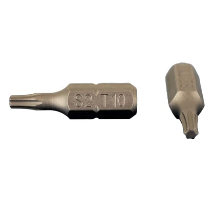TEMO 50 pc T10 Torx 6 Point Impact Ready 1 Inch Long Screwdriver Insert Bits Hex Shank with Quick Release Slot - size: T10 1"