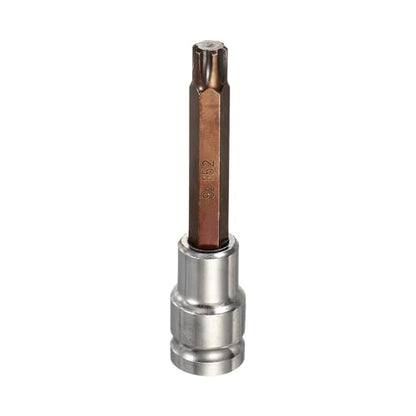 HARFINGTON Torx Bit Socket 1/2" Drive T52 S2 Steel 6 Point Head Long Screwdriver Drill Bits CR-V Steel Socket Adapter for Home Auto Axle Hex Nuts Bolts Repair - size: T52