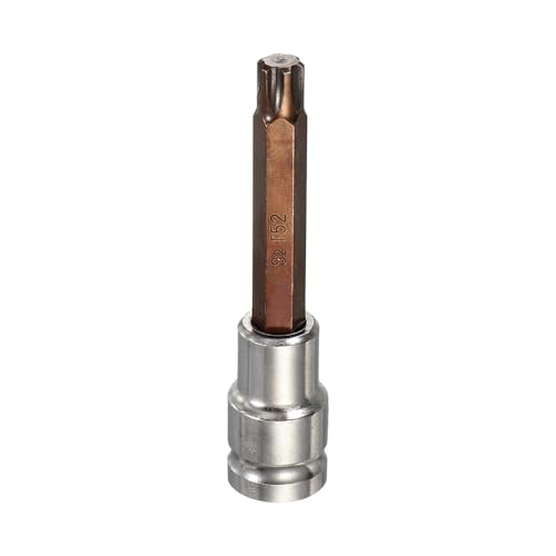 HARFINGTON Torx Bit Socket 1/2" Drive T52 S2 Steel 6 Point Head Long Screwdriver Drill Bits CR-V Steel Socket Adapter for Home Auto Axle Hex Nuts Bolts Repair - size: T52