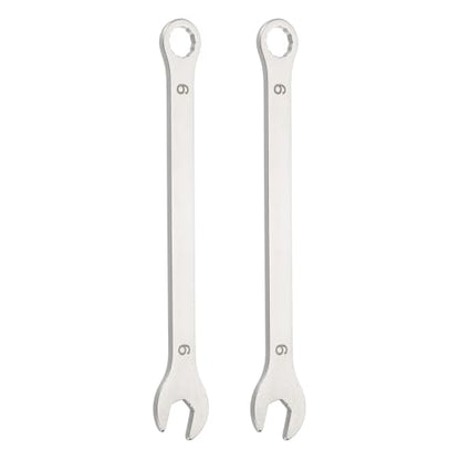 HARFINGTON 2Pcs Super Thin Combination Wrench 9mm Metric 12-Point Box and Open End Stainless Steel Double Ended Spanner Tool for Automotive Pipe Furniture Machinery DIY Repair, Silver - size: 9mm