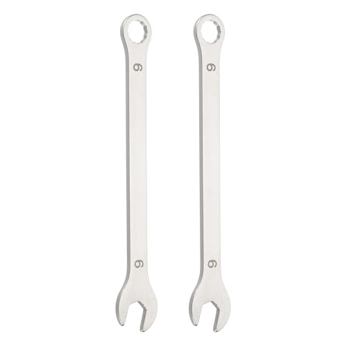 HARFINGTON 2Pcs Super Thin Combination Wrench 9mm Metric 12-Point Box and Open End Stainless Steel Double Ended Spanner Tool for Automotive Pipe Furniture Machinery DIY Repair, Silver - size: 9mm