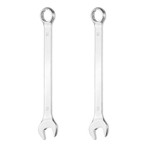 HARFINGTON 2Pcs Combination Wrench 18mm Metric 12-Point Box and Open End 45# Carbon Steel Double Ended Spanner Tool for Automotive Pipe Furniture Machinery DIY Repair, Silver White - size: 18mm