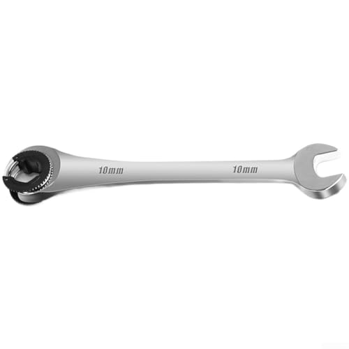 Posheliox Low Swing Angle Spanner Metric Flare Nut Wrench Ratcheting Spanner Set Chrome Vanadium Steel Tool for Automotive Brake Line Repair(19mm) - size: 19mm
