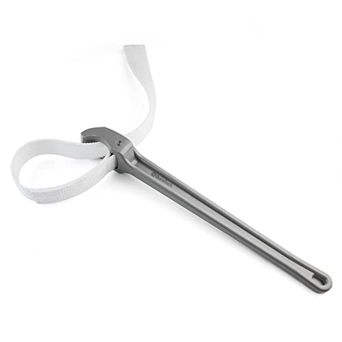 DURATECH Strap Wrench 18" Handle, Adjustable Nylon Strap Pipe Wrenches | Oil Filter Strap Opener Wrench - color: Grey, size: 18 Inch