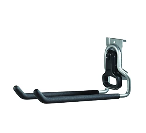 Rubbermaid FastTrack Rail Garage Organization Multi-Purpose Hook 50 lbs Capacity Satin Nickel Wall Mounted Storage System Direct Mount into FastTrack Garage Rail for Home/Garage Organization - style: Multi-Purpose Hook