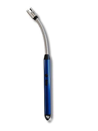 Electric Rechargeable Lighter with Flexible Long Neck - USB Powered - LED Battery Display - for Candles, Camping and More (Royal Blue) - color: Royal Blue