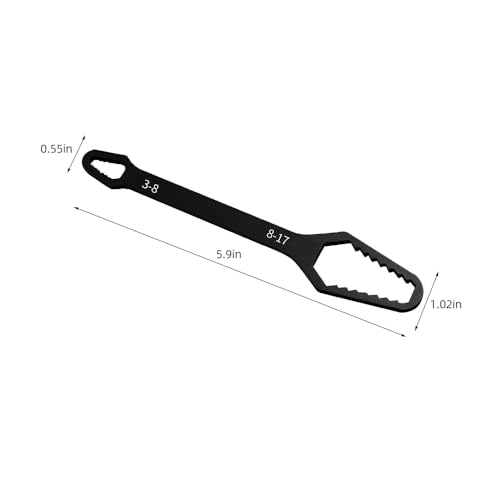 2 Packs Self Adjusting Wrench Set Dual Ended - Multifunctional Tool for Auto Repair and DIY Projects - color: Black(2pcs), size: 15cm