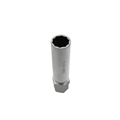 TA20-19/21 10-Spline Wheel Lock Key Tool - 3/4" & 13/16", 19mm, 21mm Hex Drive Lug Nut Remover for Passenger Cars & Compact Hex Small Car