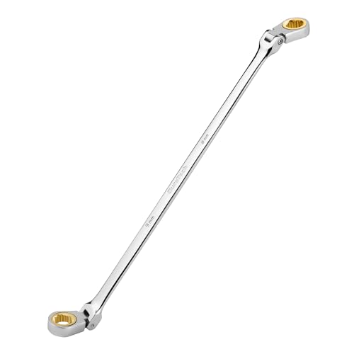 DURATECH 8mm x 9mm Extra Long Anti-Slip Flex-Head Ratcheting Wrench, Metric | CR-V Steel - size: 8*9mm