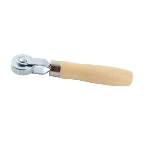 KIMISS Tire Patch Repair Tool for Car Wheel with Wooden Handle and Ball Bearing Roller - Middle Puncture Stitcher for Easy Tire Repair and Maintenance