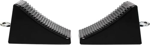 MaxxHaul 50011 Heavy-Duty Rubber Wheel Chocks with Eyebolt, Anti-Slip Design for Trailers, RVs, and Trucks (6.5" x 3.75" x 4") - 2 Pack - size: MaxxHaul 50011- 6-1/2" x 3-3/4" x 4"
