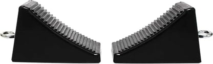 MaxxHaul 50011 Heavy-Duty Rubber Wheel Chocks with Eyebolt, Anti-Slip Design for Trailers, RVs, and Trucks (6.5" x 3.75" x 4") - 2 Pack - size: MaxxHaul 50011- 6-1/2" x 3-3/4" x 4"