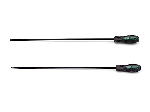 VCT 2pc 22-1/2" Inch Extra Long Thin Shaft Jumbo Screwdriver Set Phillips & Flat