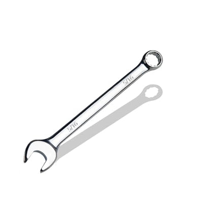 5/16" SAE Combination Wrench, CR-V Steel with Mirror Polish, 12-Point Design, 15-Degree Offset, Perfect for Auto Repair, Household, Car & Truck Emergency - size: 5/16"