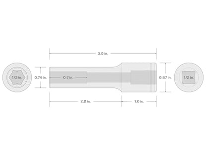 TEKTON 1/2 Inch Drive x 1/2 Inch Deep 6-Point Socket | SHD23013 - size: 1/2 Inch, style: Deep