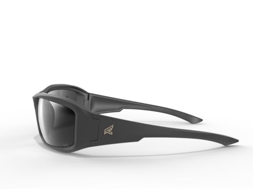 EDGE Brazeau Safety Glasses, Non-Slip, Impact/Scratch Resistant, 99.9% UV Protect, ANSI Z87 Rated - color: Black Frame