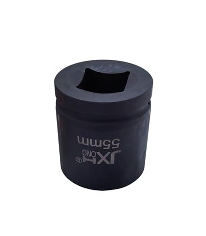 1-1/2" Drive Impact Socket, 6-Point, Heat Treated Cr-Mo Steel – Heavy Duty for Hydraulic Impact Wrench (55mm) - size: 55mm