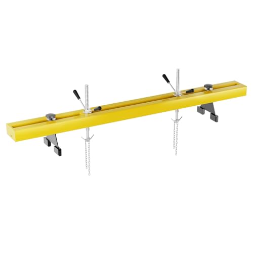 Engine Hoist 1100LB Dual Hook Support Bar for Auto Garage | 1100 lb Load Capacity, Ball Bearing Swivel, Adjustable Handle, Steel Construction, Engine Hoist Compatible - color: Yellow, size: 1100 LBS